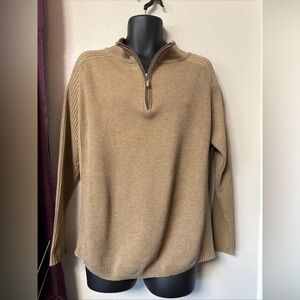 RB15 Covington men’s quarter zip cotton brown mock sweater size large
